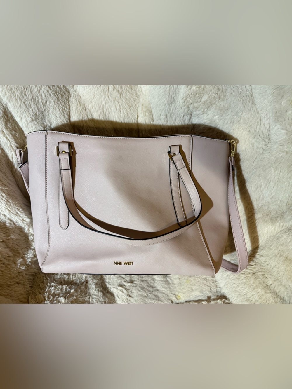 Nine West Light Pink Structured Shoulder Tote